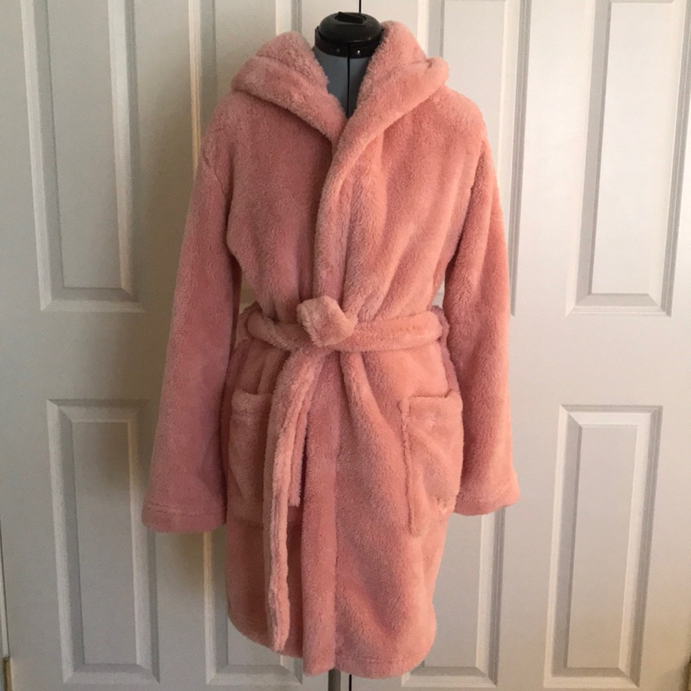 Soft UGG Pink Hooded Robe Belt Tie M